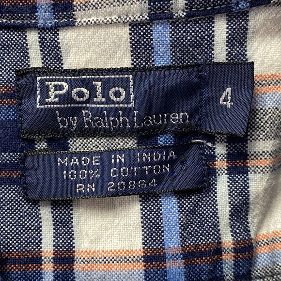 Polo Ralph Lauren Plaid Short Sleeve Button Down Shirt Boy's Size 4 - Picture 3 of 5